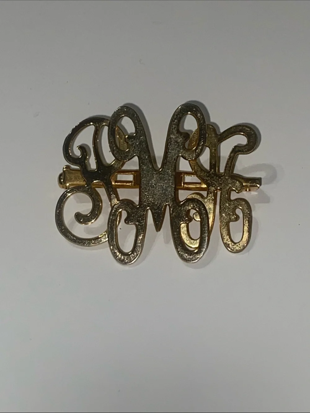 Vintage Gold Monogram Brooch